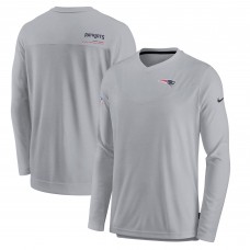 Футболка New England Patriots Nike Sideline Coach Chevron Lock Up Long Sleeve V-Neck Performance - Gray