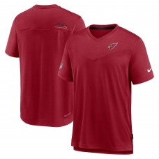 Футболка Arizona Cardinals Nike Sideline Coach Chevron Lock Up Logo V-Neck Performance - Cardinal
