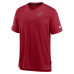 Футболка Arizona Cardinals Nike Cardinal Sideline Coach Chevron Lock Up Logo V-Neck Performance