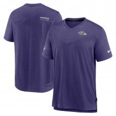 Футболка Baltimore Ravens Nike Sideline Coach Chevron Lock Up Logo V-Neck Performance - Purple