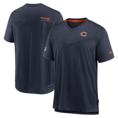 Футболка Chicago Bears Nike Sideline Coach Chevron Lock Up Logo V-Neck Performance - Navy