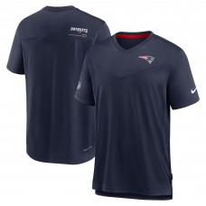 Футболка New England Patriots Nike Sideline Coach Chevron Lock Up Logo V-Neck Performance - Navy
