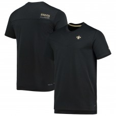 Футболка New Orleans Saints Nike Sideline Coach Chevron Lock Up Logo V-Neck Performance - Black