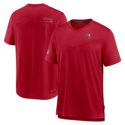 Футболка Tampa Bay Buccaneers Nike Sideline Coach Chevron Lock Up Logo V-Neck Performance - Red