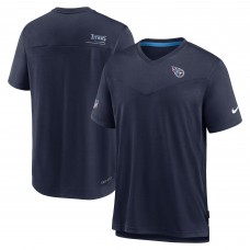 Футболка Tennessee Titans Nike Sideline Coach Chevron Lock Up Logo V-Neck Performance - Navy