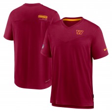 Футболка Washington Commanders Nike Sideline Coach Chevron Lock Up Logo V-Neck Performance - Burgundy