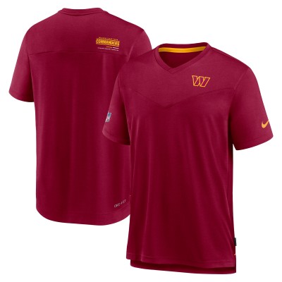 Футболка Washington Commanders Nike Sideline Coach Chevron Lock Up Logo V-Neck Performance - Burgundy