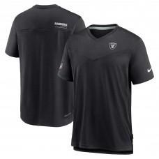 Футболка Las Vegas Raiders Nike Sideline Coach Chevron Lock Up Logo V-Neck Performance - Black