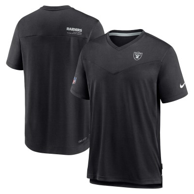 Футболка Las Vegas Raiders Nike Sideline Coach Chevron Lock Up Logo V-Neck Performance - Black