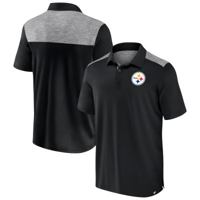 Pittsburgh Steelers Fanatics Black Long Shot Polo