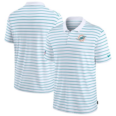 Miami Dolphins Nike White Sideline Lock Up Victory Performance Polo