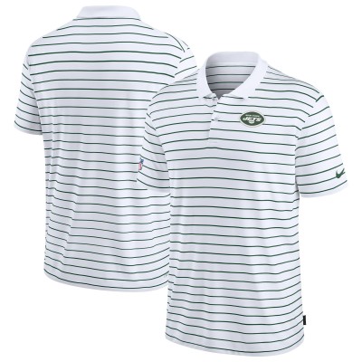 New York Jets Nike White Sideline Lock Up Victory Performance Polo