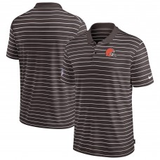 Cleveland Browns Nike Brown Sideline Lock Up Victory Performance Polo