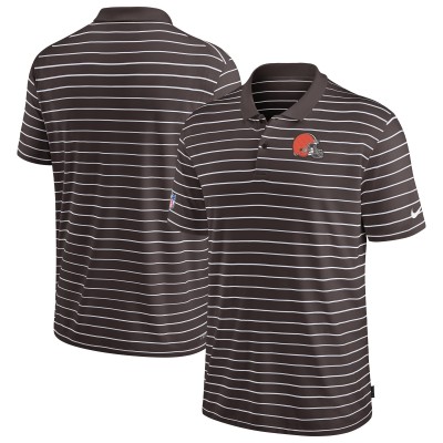 Cleveland Browns Nike Brown Sideline Lock Up Victory Performance Polo