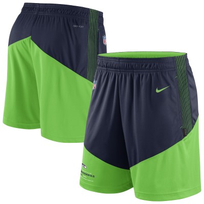 Шорты Seattle Seahawks Nike Sideline Primary Lockup Performance - Navy/Neon Green