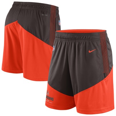 Шорты Cleveland Browns Nike Sideline Primary Lockup Performance - Brown/Orange