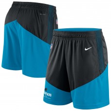 Carolina Panthers Nike Sideline Primary Lockup Performance Shorts - Black/Blue