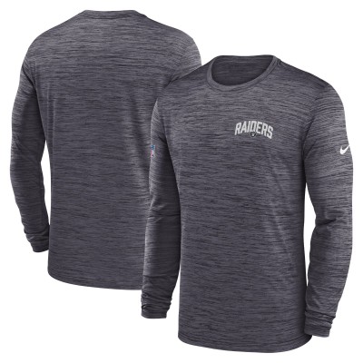 Футболка с длинным рукавом Las Vegas Raiders Nike Sideline Velocity Athletic Stack Performance - Charcoal