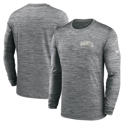 Футболка с длинным рукавом New Orleans Saints Nike Sideline Velocity Athletic Stack Performance - Gray