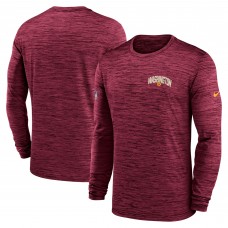 Футболка с длинным рукавом Washington Commanders Nike Sideline Velocity Athletic Stack Performance - Burgundy