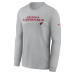 Футболка с длинным рукавом Arizona Cardinals Nike Gray Sideline Infograph Lock Up Performance