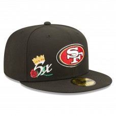 Бейсболка San Francisco 49ers New Era Crown 5x Super Bowl Champions 59FIFTY - Black