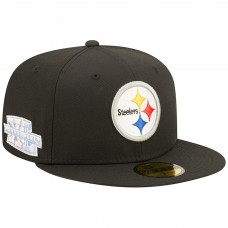 Бейсболка Pittsburgh Steelers New Era Super Bowl XL Pink Pop Sweat 59FIFTY - Black