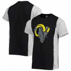 Los Angeles Rams Refried Apparel Sustainable Split T-Shirt - Black/Heathered Gray