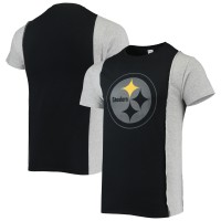 Pittsburgh Steelers Refried Apparel Black/Heathered Gray Sustainable Split T-Shirt
