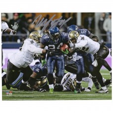 Autographed Seattle Seahawks Marshawn Lynch Fanatics Authentic 8 x 10 Beast Quake Run Photograph