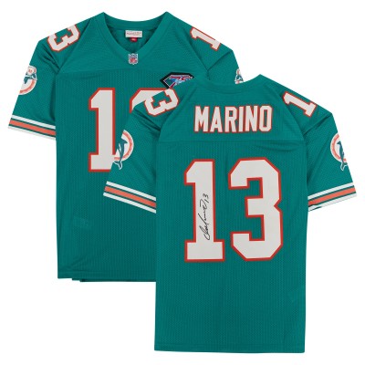 Autographed Miami Dolphins Dan Marino Fanatics Authentic Aqua Mitchell & Ness Authentic Jersey
