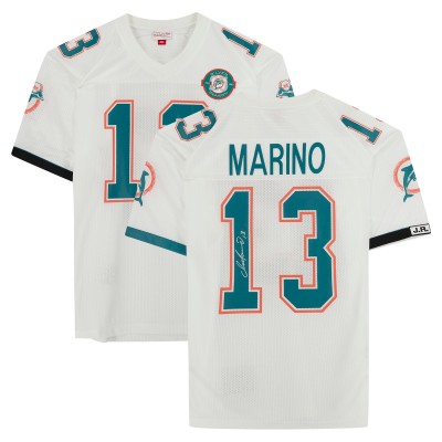 Autographed Miami Dolphins Dan Marino Fanatics Authentic White Mitchell & Ness Authentic Jersey