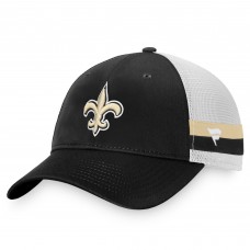 New Orleans Saints Iconic Team Stripe Trucker Snapback Hat - Black/White