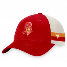 Tampa Bay Buccaneers Historic Logo Iconic Team Stripe Trucker Snapback Hat - Red/White