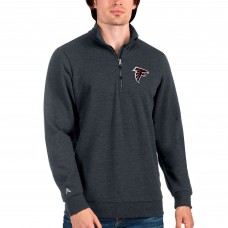 Atlanta Falcons Antigua Action Quarter-Zip Pullover Sweatshirt - Heathered Charcoal