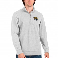 Jacksonville Jaguars Antigua Action Quarter-Zip Pullover Sweatshirt - Heathered Gray