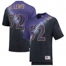Галстук Футболка Ray Lewis Baltimore Ravens Mitchell & Ness Retired Player Name & Number Diagonal-Dye V-Neck - Purple/Black