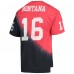 Футболка Joe Montana San Francisco 49ers Mitchell & Ness Retired Player Name & Number Diagonal Tie-Dye V-Neck - Black/Red