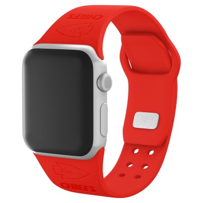 Браслет Kansas City Chiefs Debossed Silicone Apple Watch - Red - оригинальные аксессуары NFL