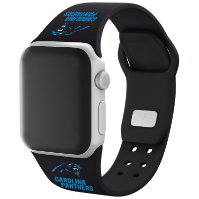 Браслет Carolina Panthers Silicone Apple Watch - Black - оригинальные аксессуары NFL Каролина Пантэрз