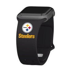 Pittsburgh Steelers Black Silicone Apple Watch Band