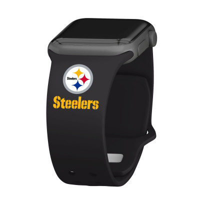 Браслет Pittsburgh Steelers Silicone Apple Watch - Black - оригинальные аксессуары NFL