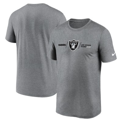 Футболка Las Vegas Raiders Nike Horizontal Lockup Legend Performance - Heather Charcoal