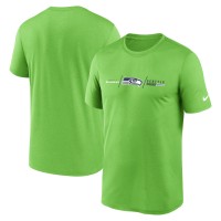 Seattle Seahawks Nike Neon Green Horizontal Lockup Legend Performance T-Shirt