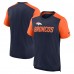 Футболка Denver Broncos Nike Color Block Team Name - Heathered Navy/Heathered Orange