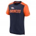 Футболка Denver Broncos Nike Color Block Team Name - Heathered Navy/Heathered Orange