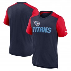 Футболка Tennessee Titans Nike Color Block Team Name - Heathered Navy/Heathered Red