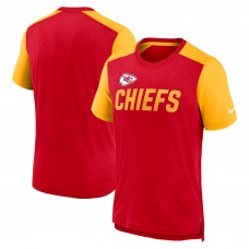 Футболка Kansas City Chiefs Nike Color Block Team Name - Heathered Red/Heathered Gold