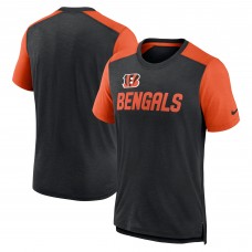 Футболка Cincinnati Bengals Nike Color Block Team Name - Heathered Black/Heathered Orange