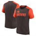 Футболка Cleveland Browns Nike Color Block Team Name - Heathered Brown/Heathered Orange